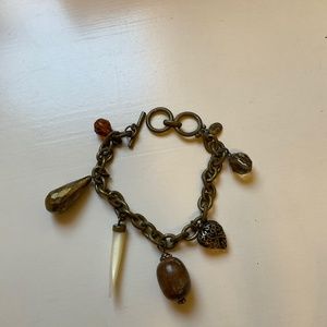 Cookie Lee bracelet, brass, 7 1/2 to 8 inches